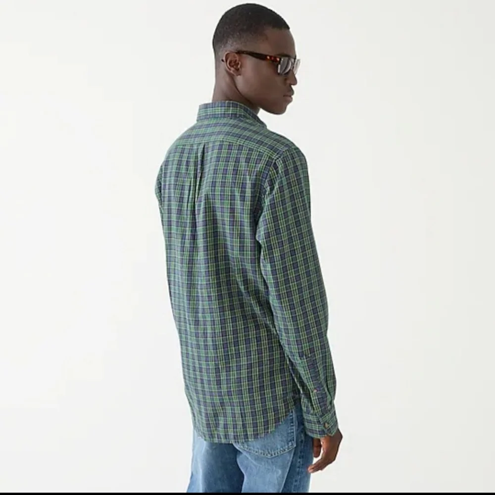 J. Crew Brushed Twill Shirt In TALL MEDIUM Or  UNTUCKED LARGE Blue Plaid NWT $98